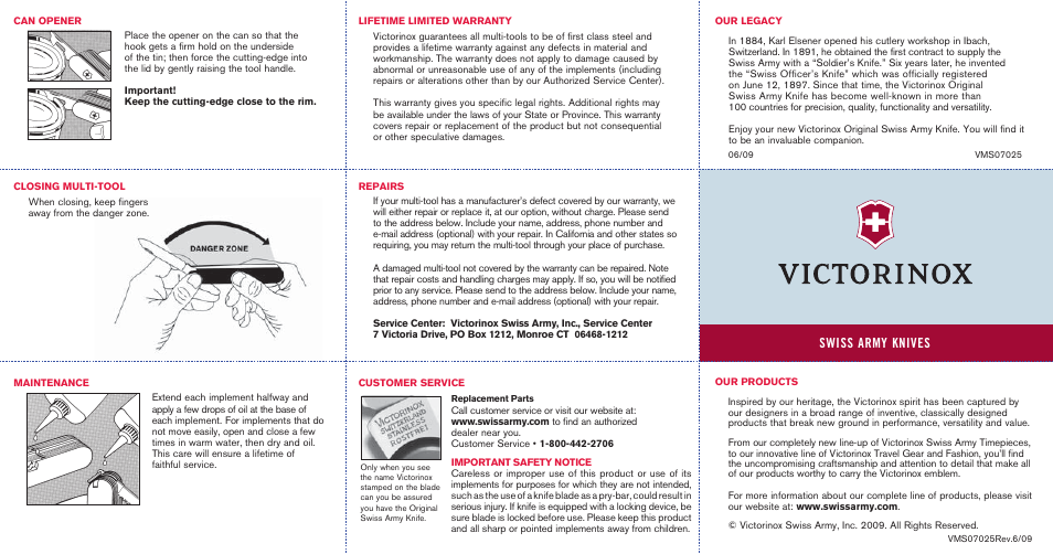 Victorinox VMS0702506/09 User Manual | 2 pages
