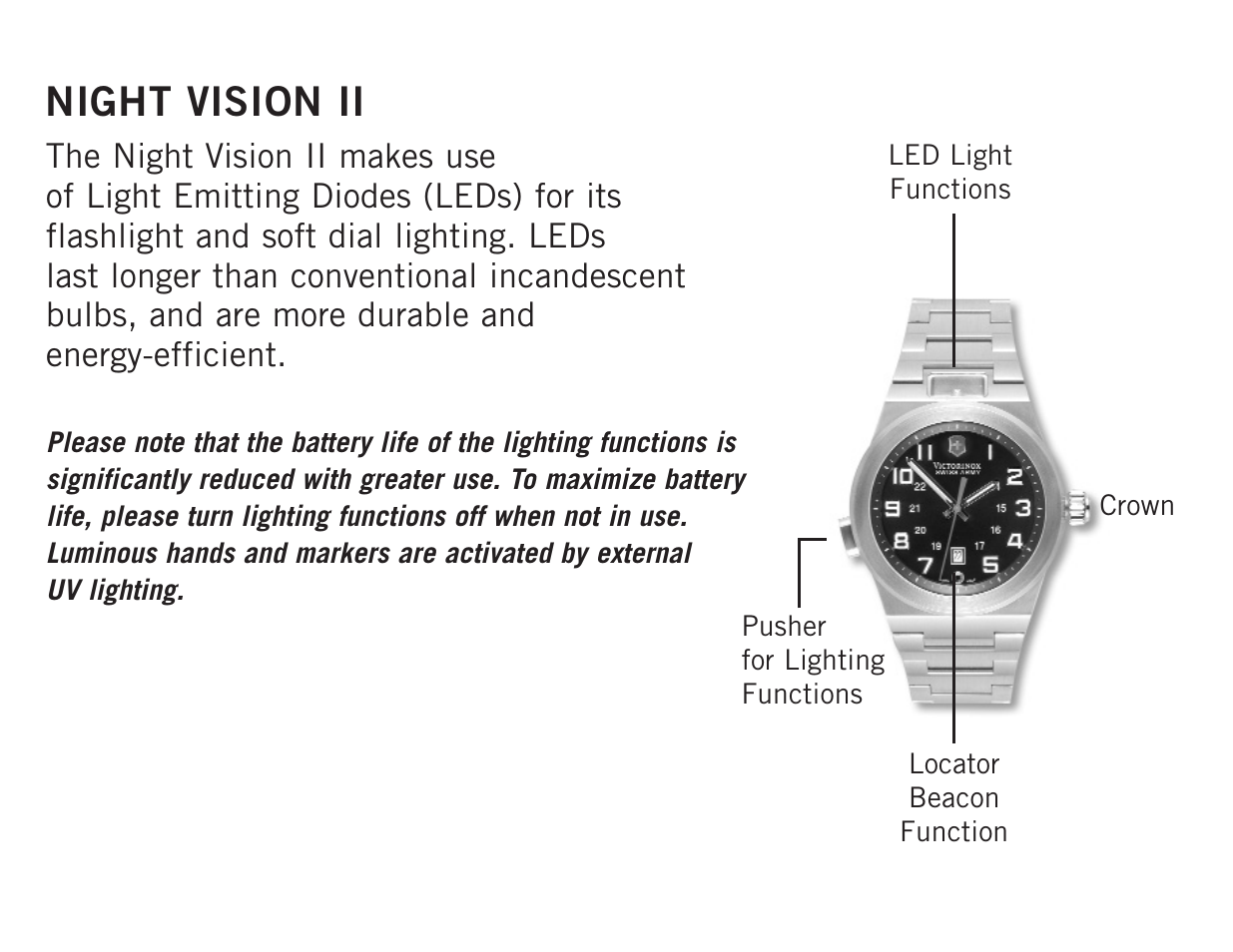 Night vision ii | Victorinox Night Vision II User Manual | Page 3 / 7