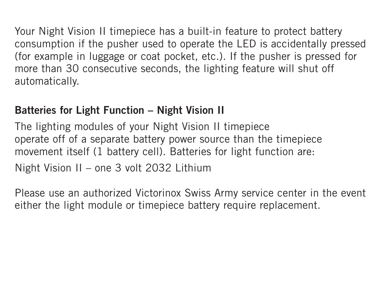 Victorinox Night Vision II User Manual | Page 6 / 7
