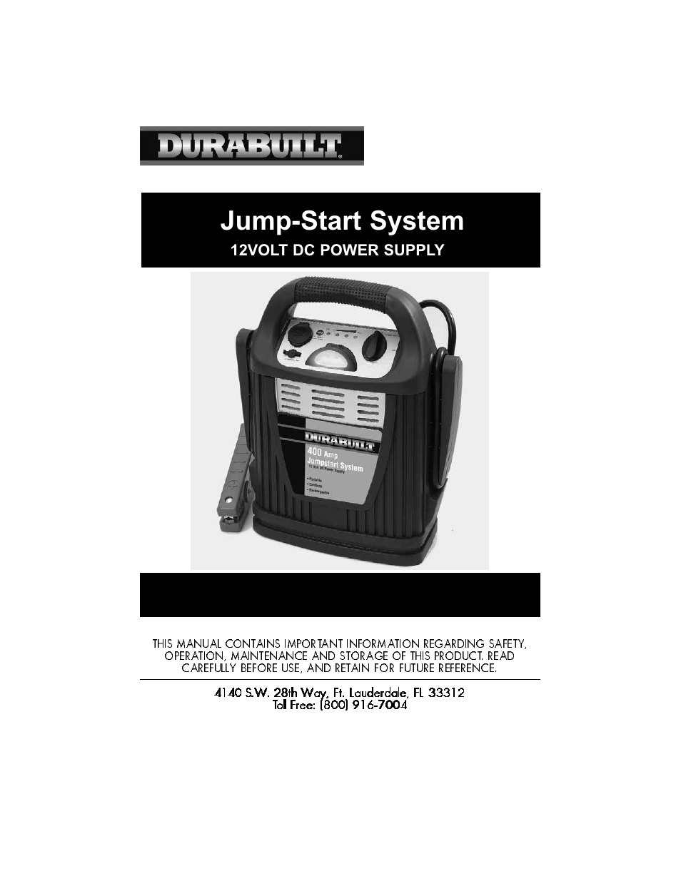 Vector Durabuilt RD122904 User Manual | 11 pages