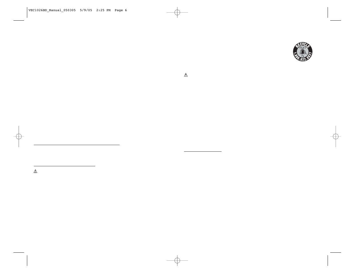 Vector ElectroMate VEC1026BD User Manual | Page 6 / 6