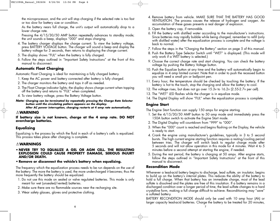 Vector VEC1098A User Manual | Page 6 / 8