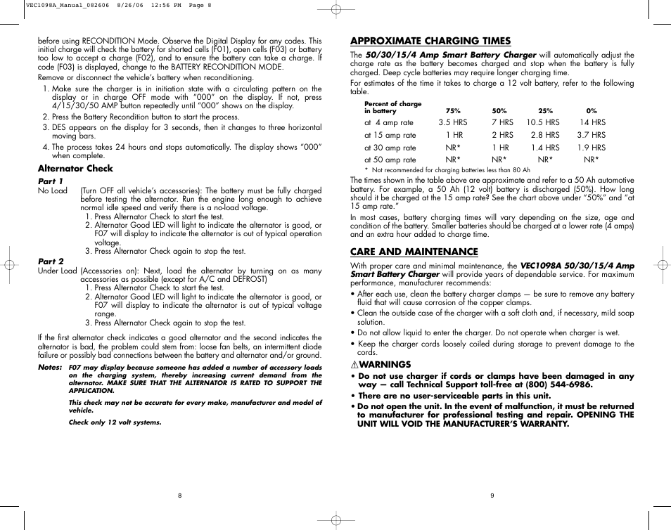 Vector VEC1098A User Manual | Page 7 / 8