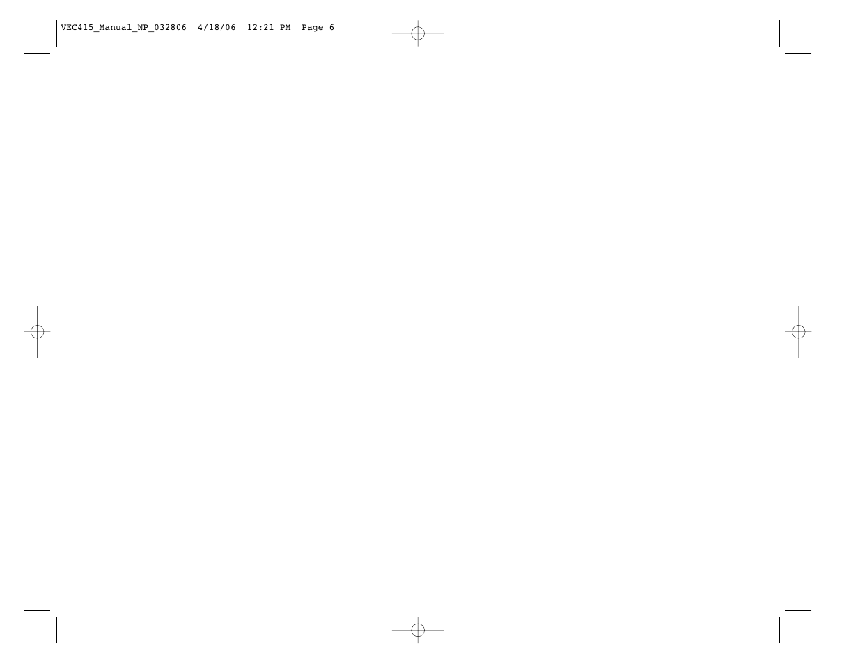 Vector VEC415 User Manual | Page 6 / 6