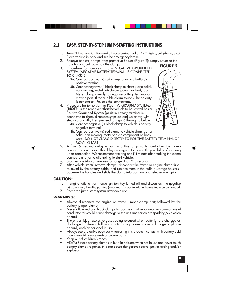 1 easy, step-by-step jump-starting instructions | Vector Start-It VEC021APC User Manual | Page 8 / 16