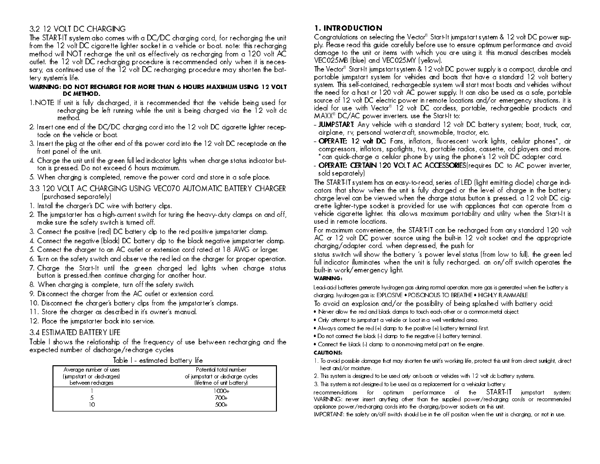 Vector Start-It AB121903 User Manual | Page 7 / 8