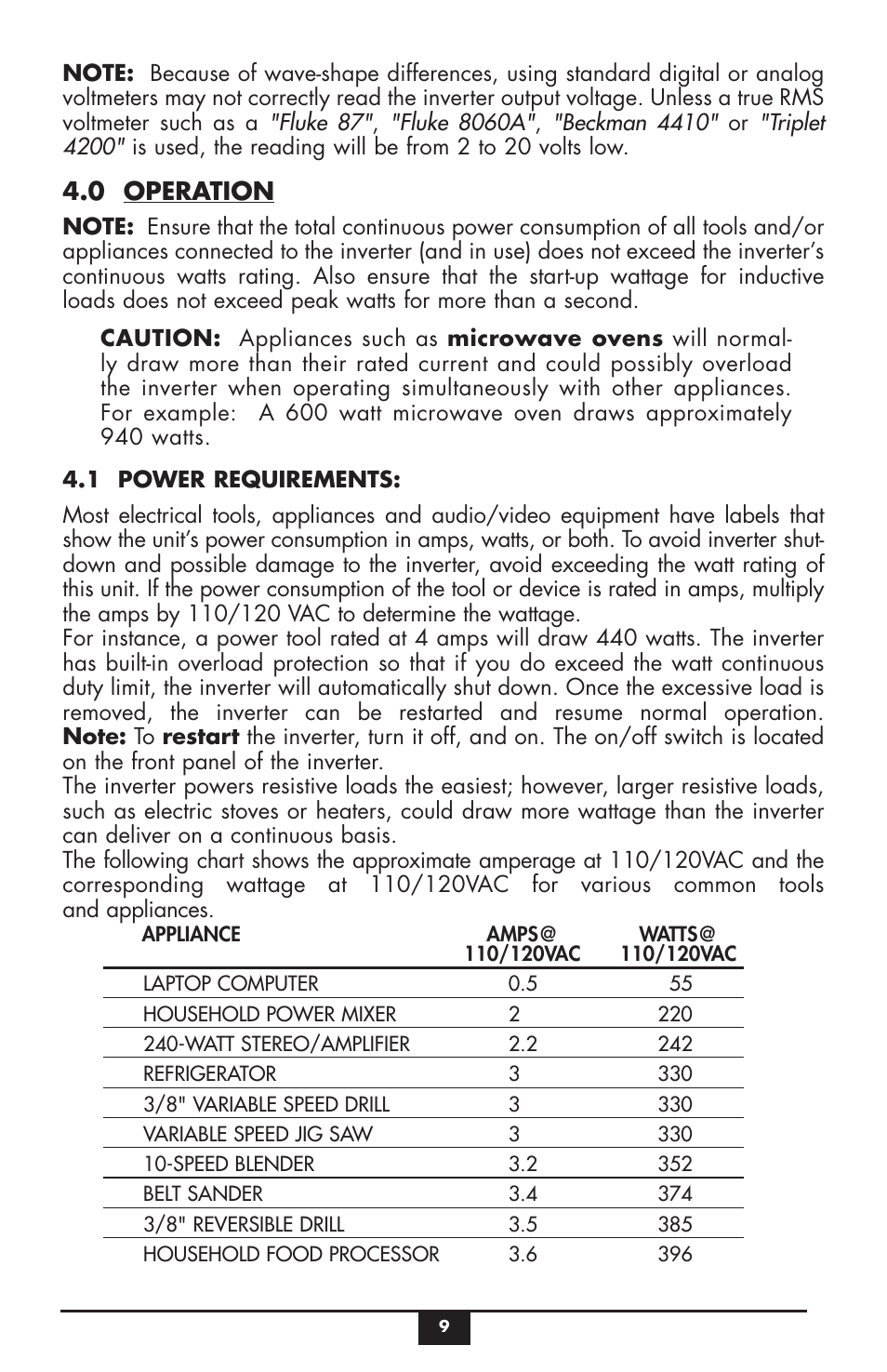 0 operation | Vector MAXX SST VEC049C User Manual | Page 9 / 21