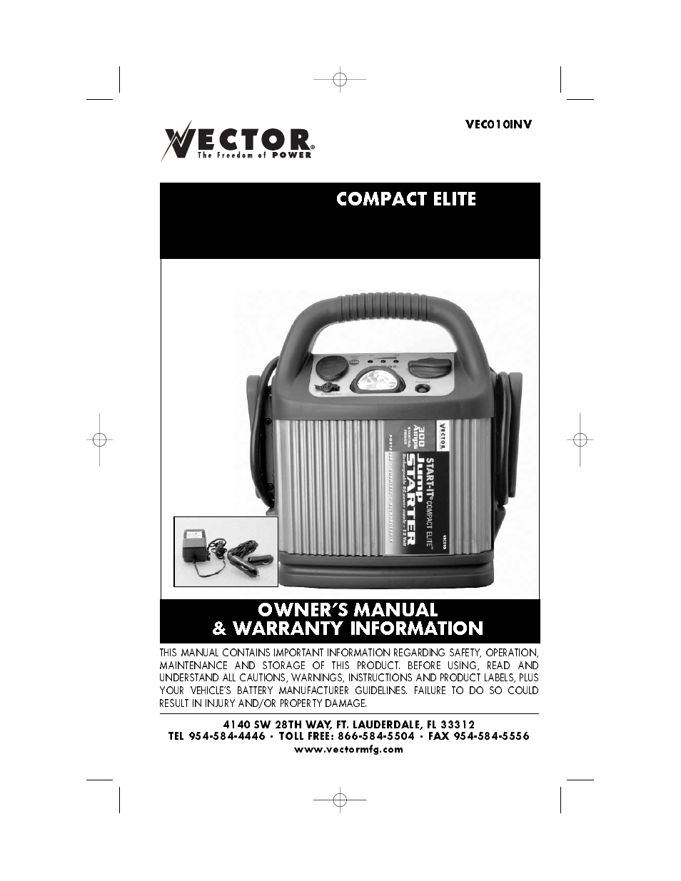 Vector Compact Elite VEC010INV User Manual | 15 pages