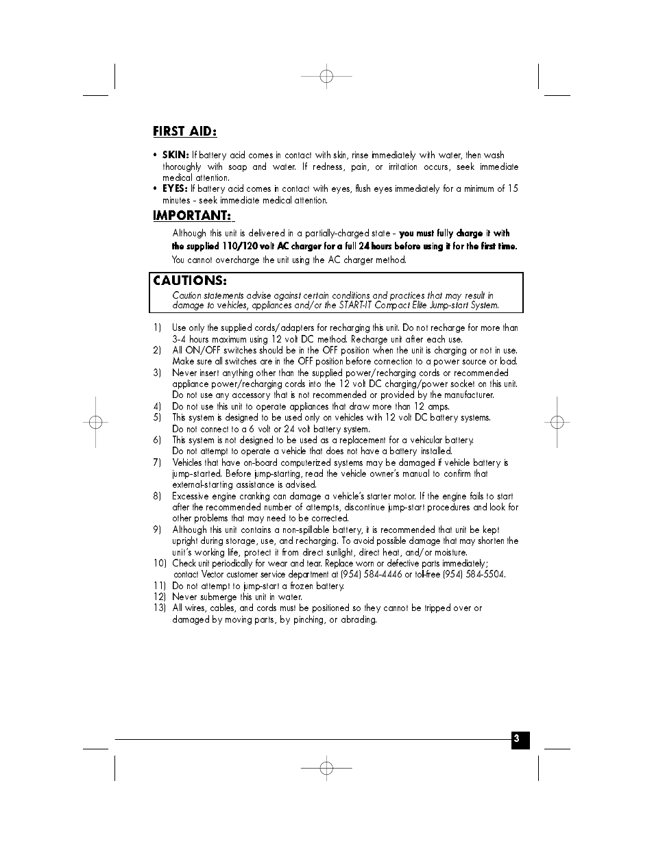 Vector Compact Elite VEC010INV User Manual | Page 3 / 15