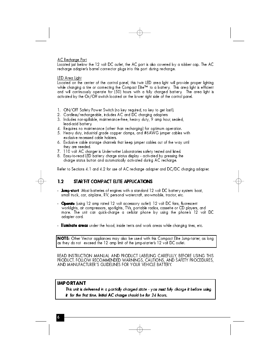 Vector Compact Elite VEC010INV User Manual | Page 6 / 15