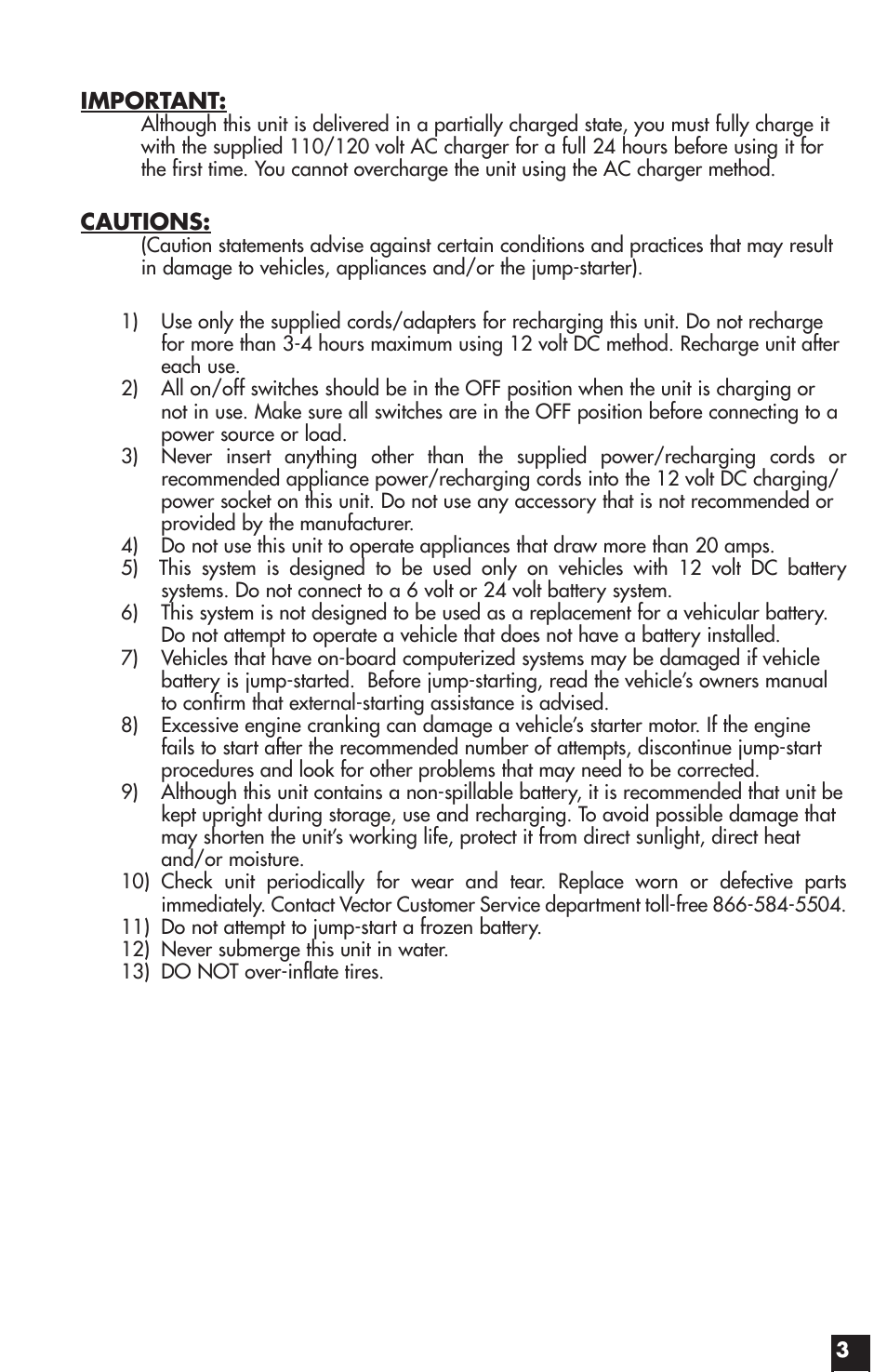 Vector START-IT MAXX VW022APC User Manual | Page 3 / 16