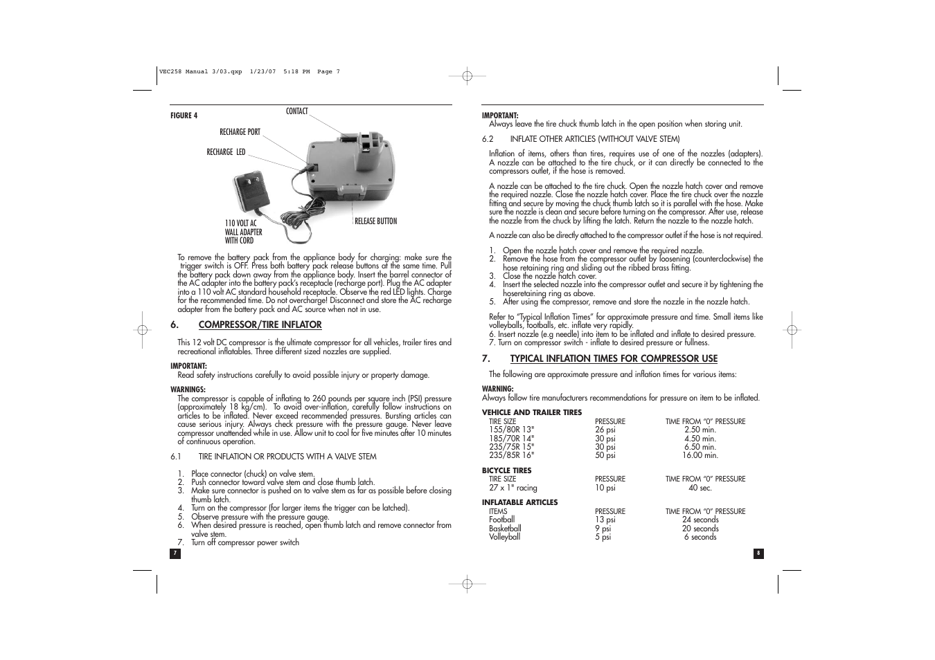 Vector AIRPRO VEC258 User Manual | Page 5 / 7