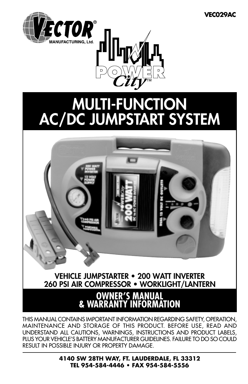 Vector Power City VEC029AC User Manual | 20 pages
