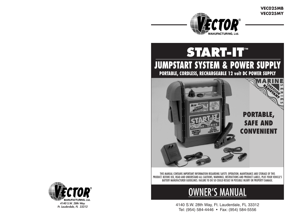 Vector Start-It VEC025MB User Manual | 8 pages