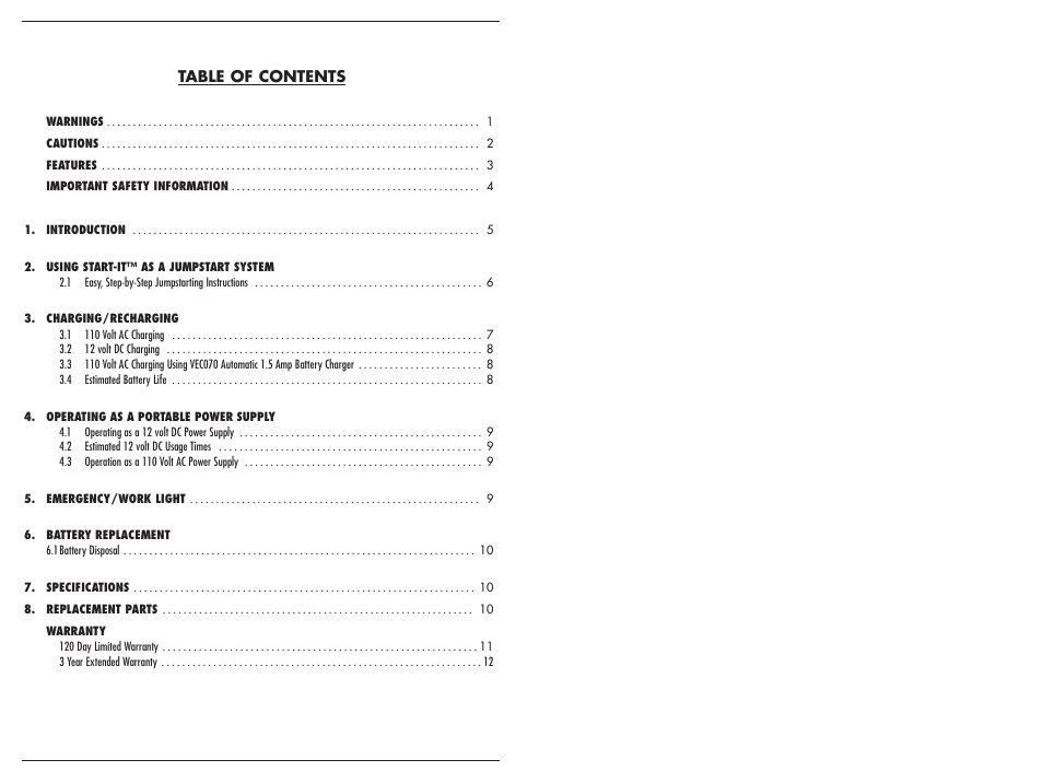 Vector Start-It VEC025MB User Manual | Page 2 / 8