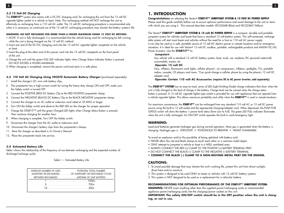 Introduction | Vector Start-It VEC025MB User Manual | Page 7 / 8