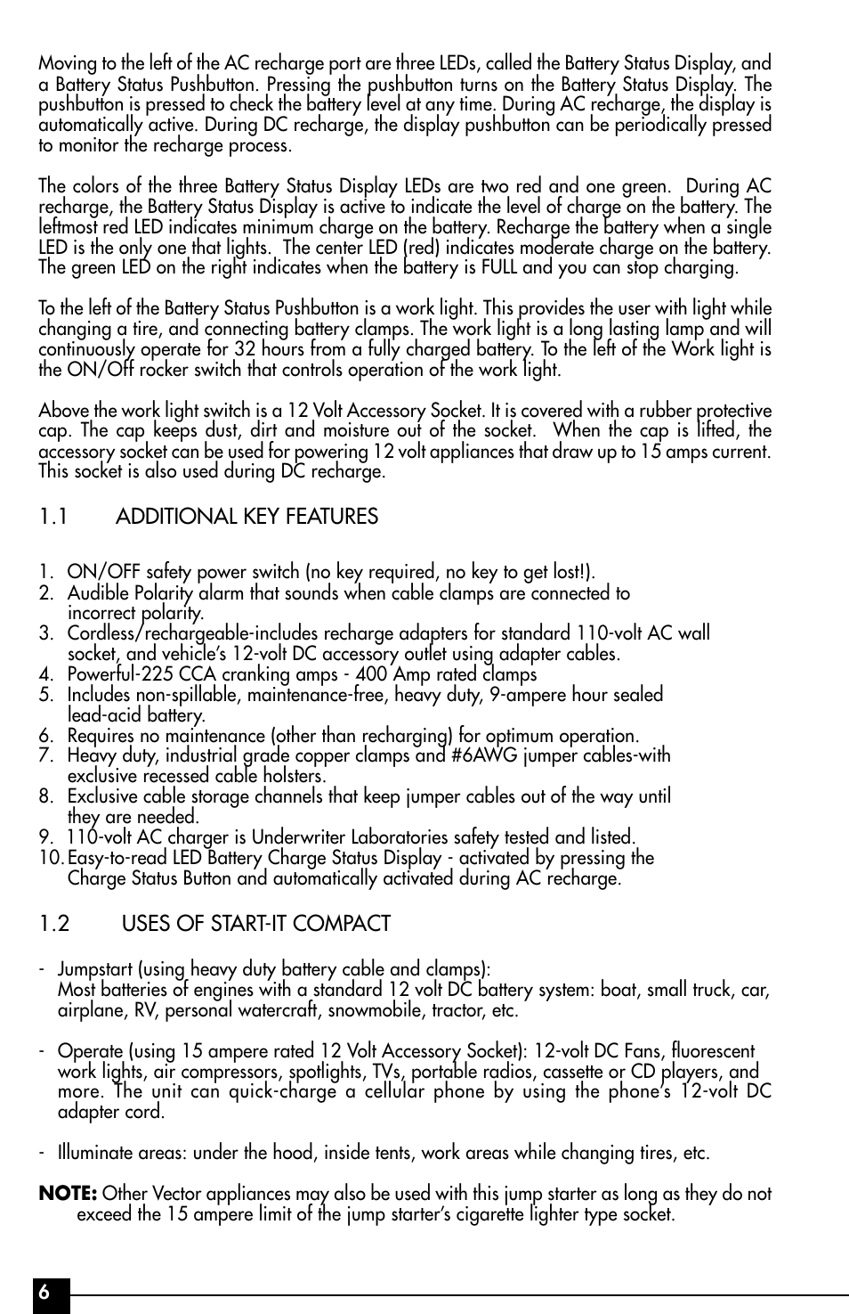 Vector Start-It VEC016 User Manual | Page 6 / 12