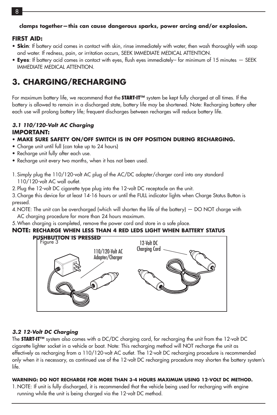 Charging/recharging | Vector VEC021ST User Manual | Page 12 / 16