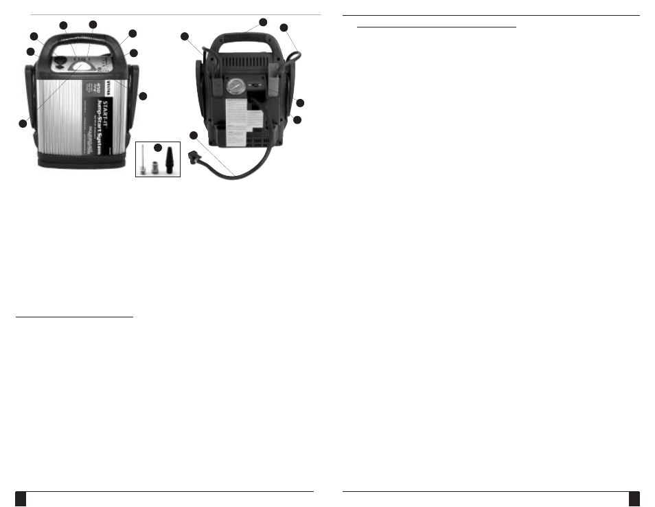Use as a jump-start system, Additional features | Vector VEC012APC User Manual | Page 4 / 7