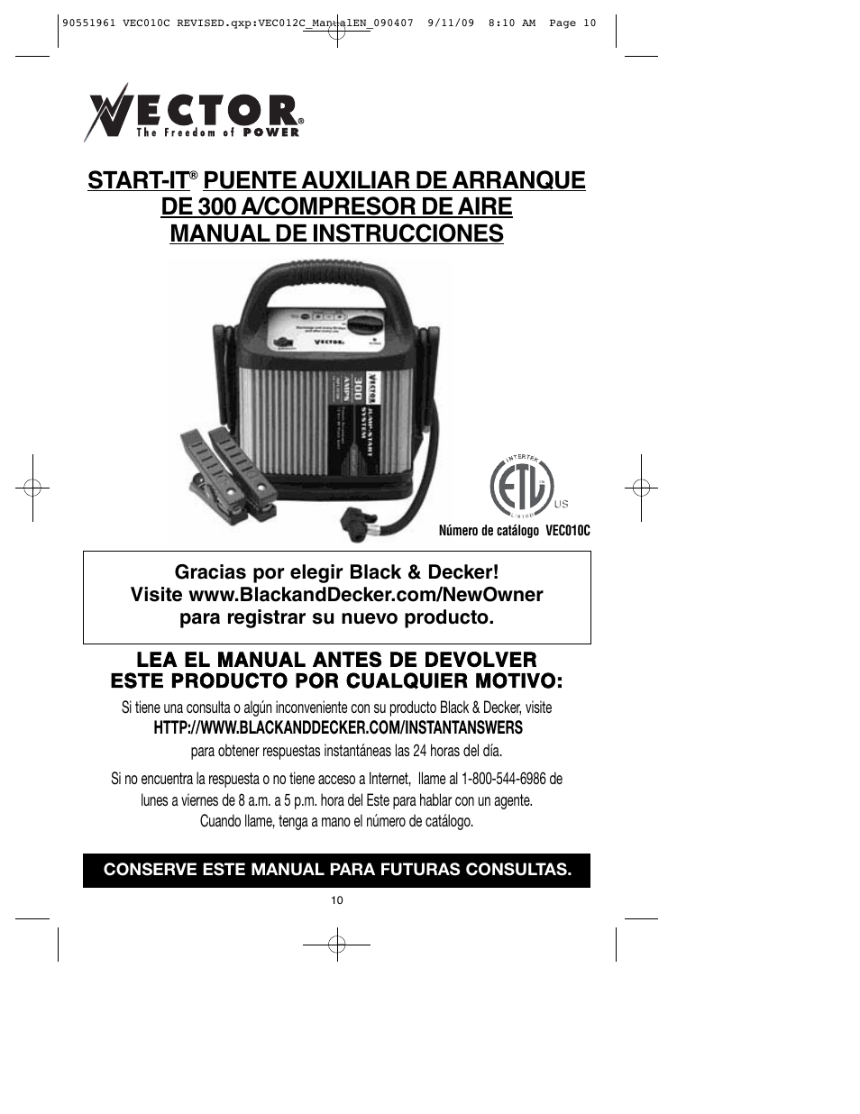 Start-it | Vector 90551961 User Manual | Page 11 / 21