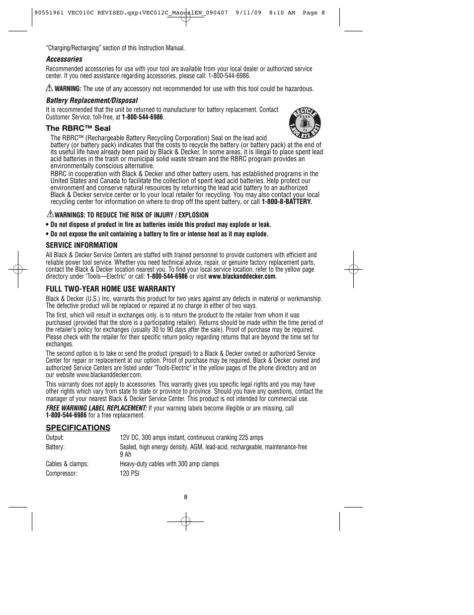 Vector 90551961 User Manual | Page 9 / 21