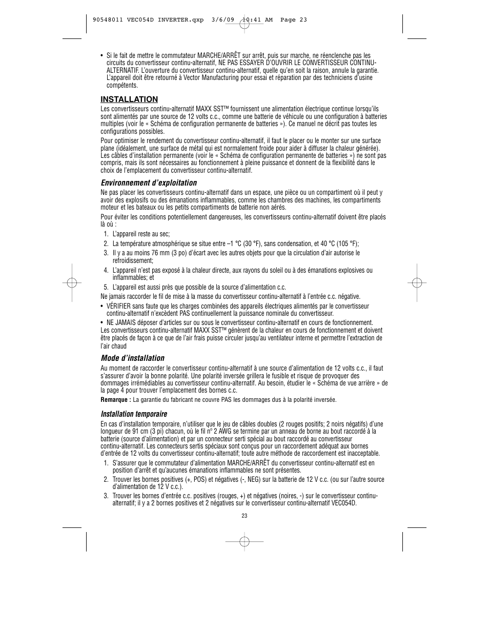 Vector VEC054D User Manual | Page 24 / 44