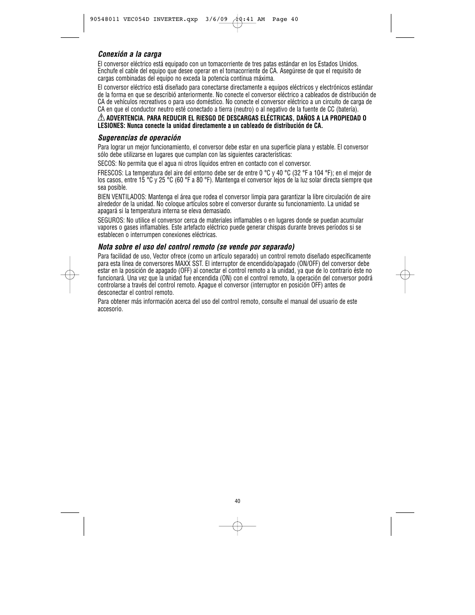 Vector VEC054D User Manual | Page 41 / 44