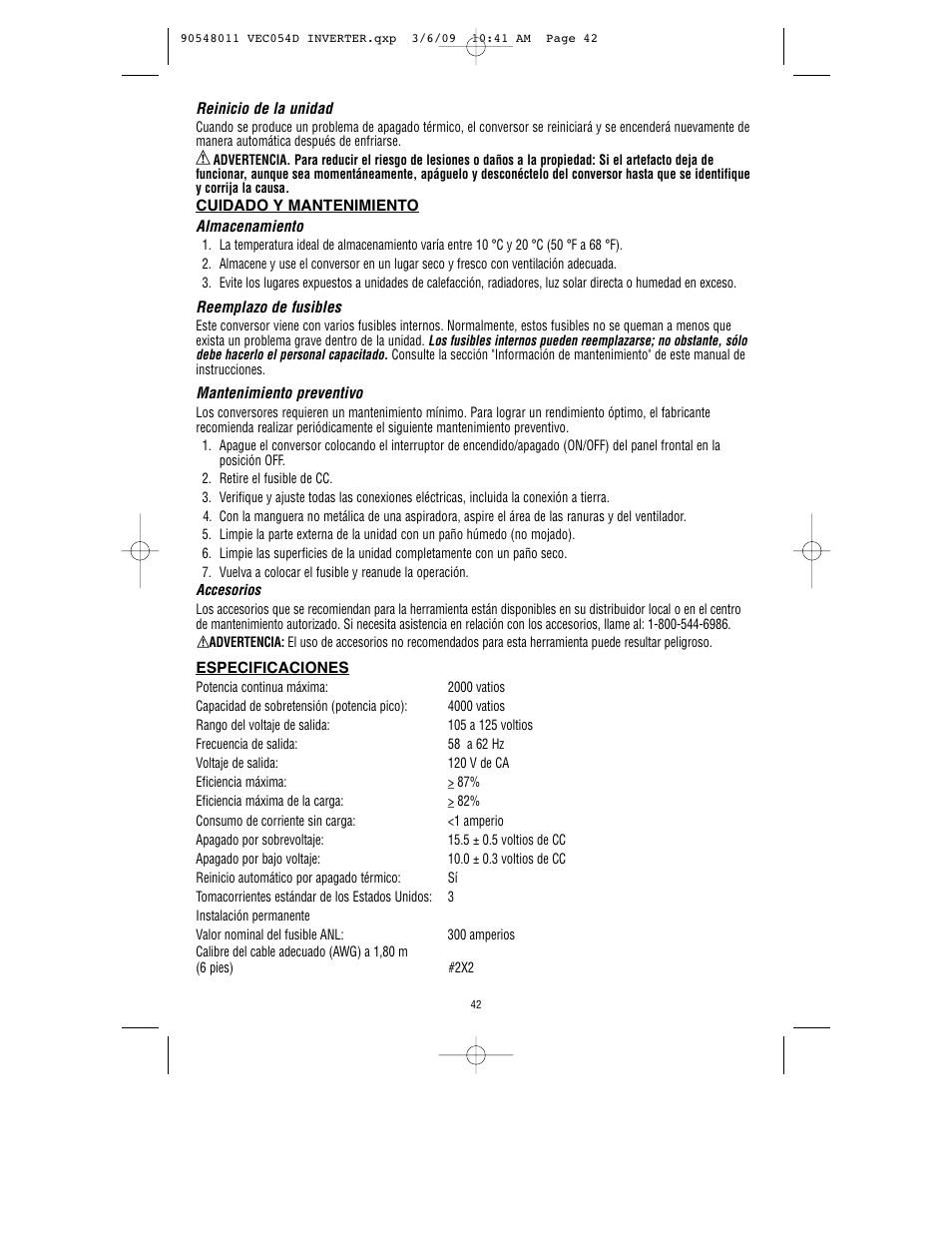 Vector VEC054D User Manual | Page 43 / 44