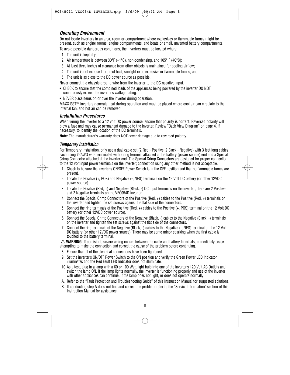 Vector VEC054D User Manual | Page 9 / 44