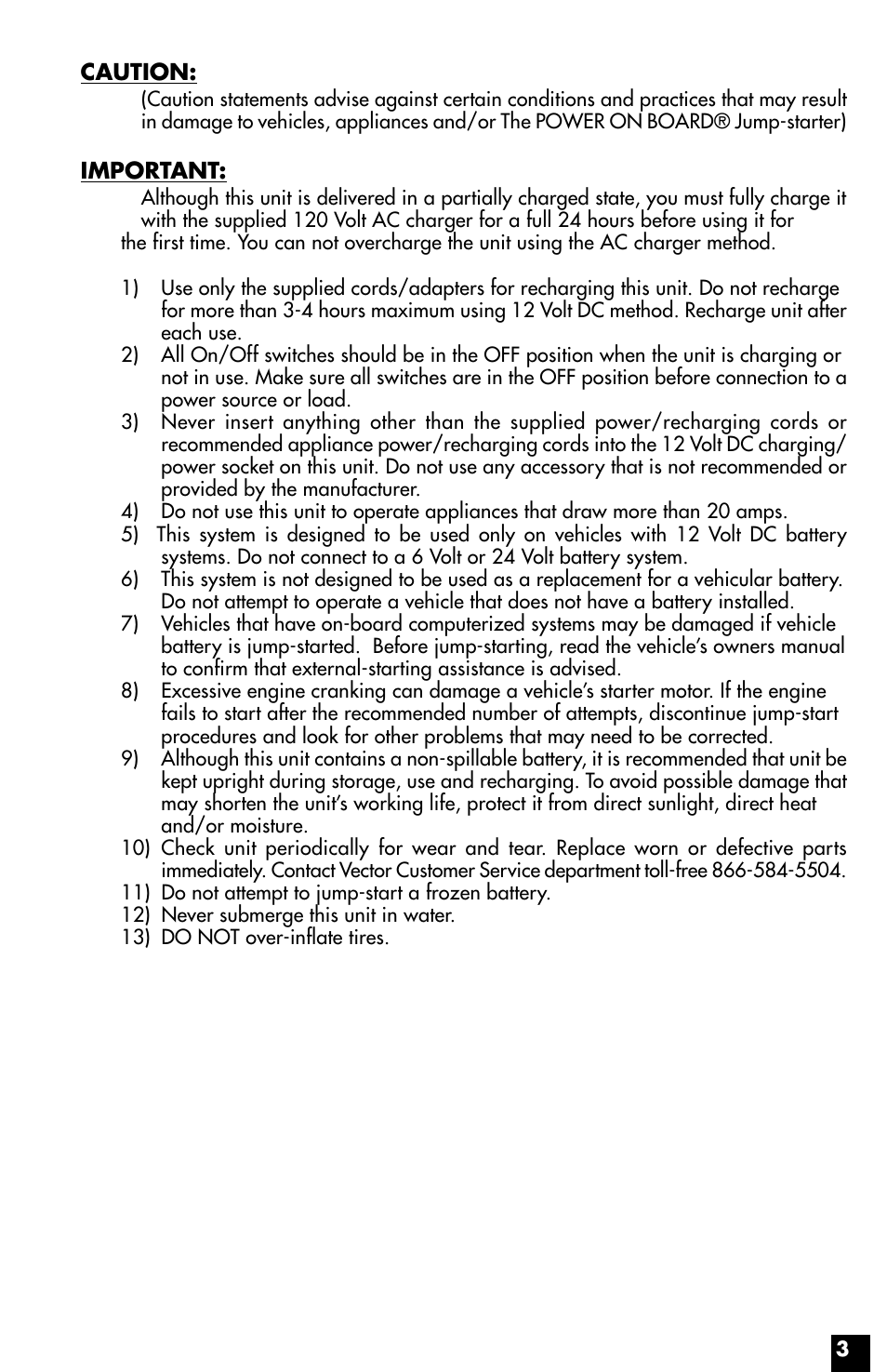 Vector Power on Board VEC021STC User Manual | Page 3 / 16