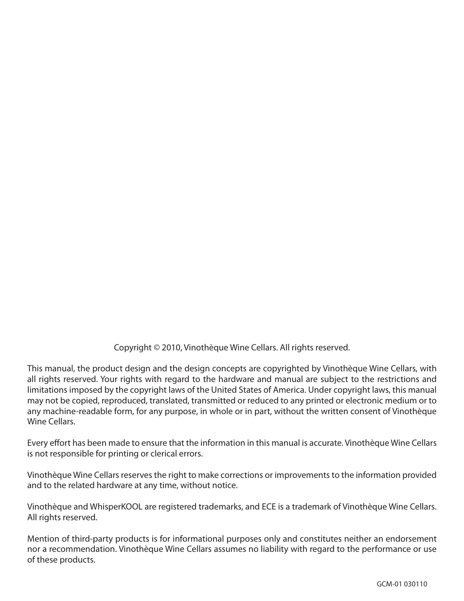 Vinothèque WhisperKOOL 2500 User Manual | Page 2 / 27