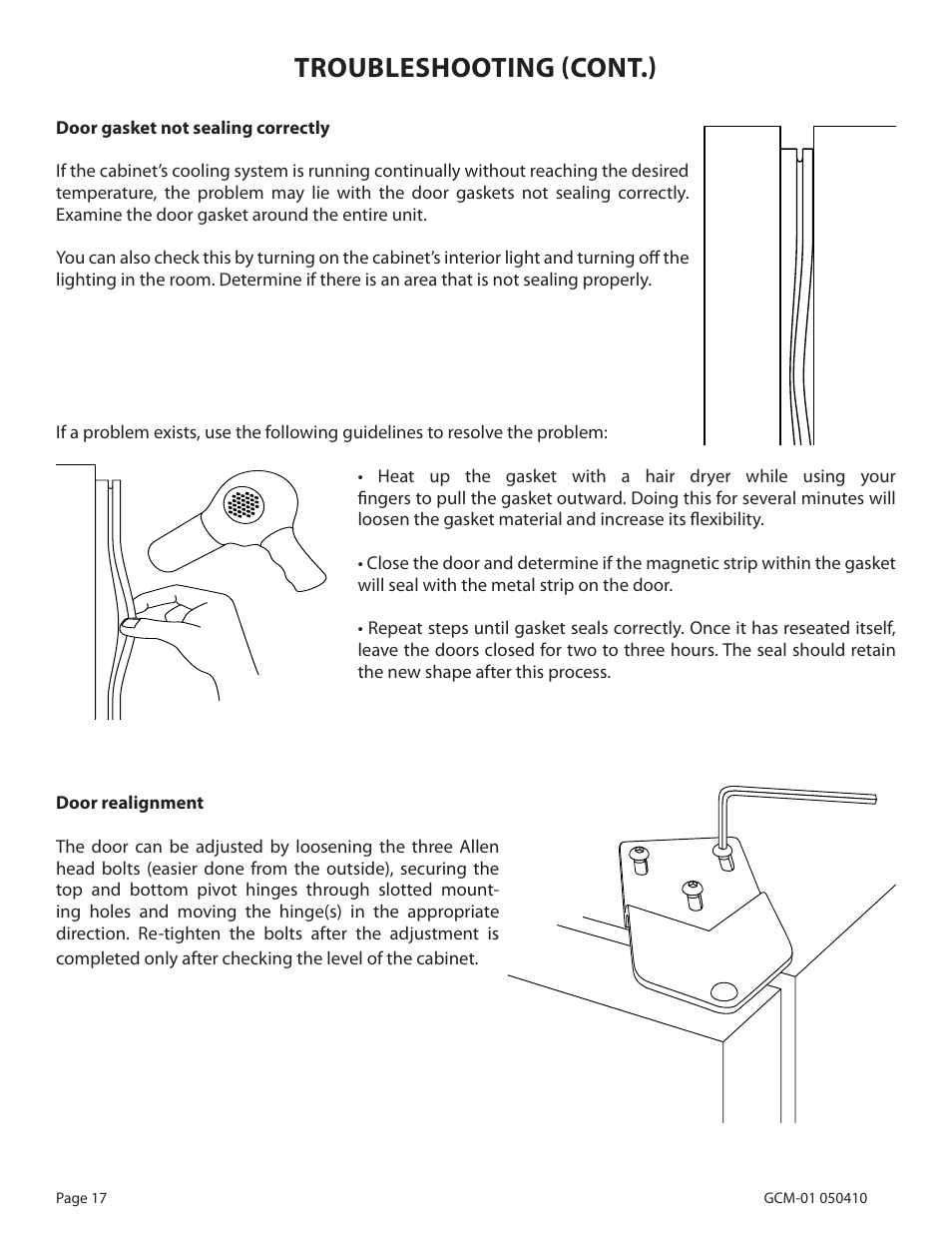 Troubleshooting (cont.) | Vinothèque WhisperKOOL 2500 User Manual | Page 20 / 27