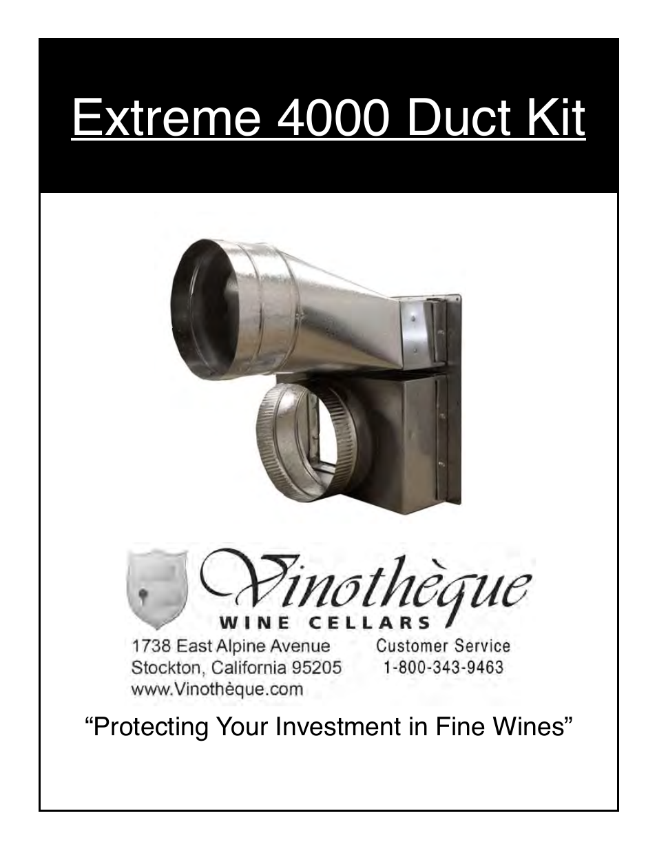 Vinothèque Extreme 4000 Duct Kit User Manual | 11 pages