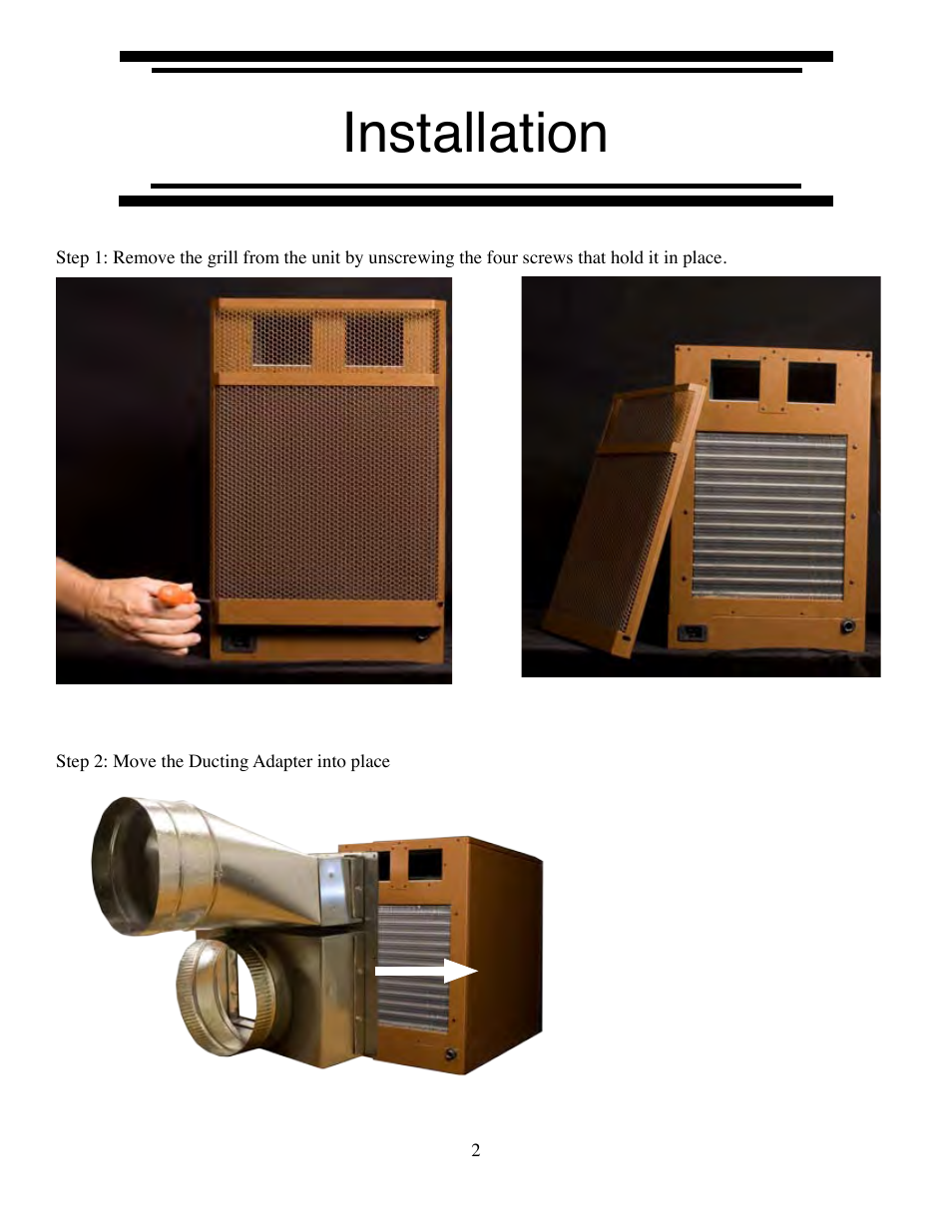 Installation | Vinothèque Extreme 4000 Duct Kit User Manual | Page 4 / 11