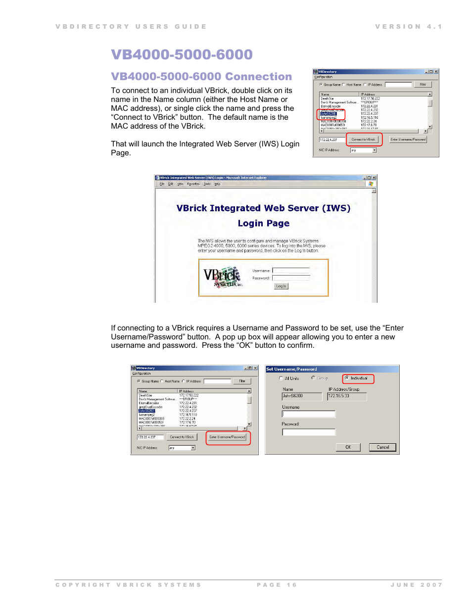 VBrick Systems VB Directory System User Manual | Page 16 / 21