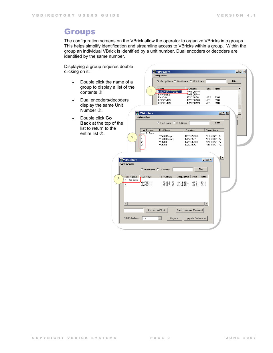 Groups | VBrick Systems VB Directory System User Manual | Page 9 / 21