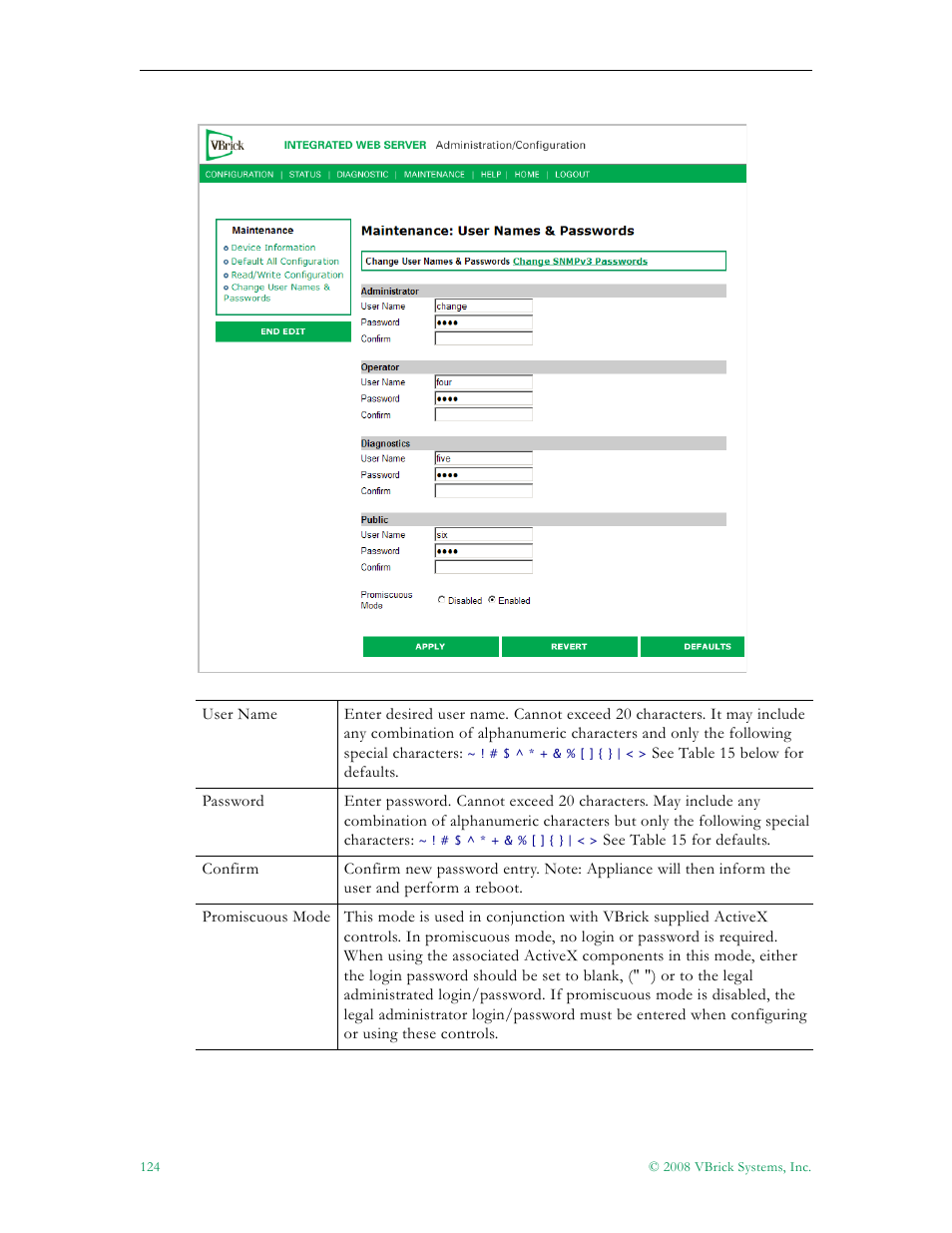 VBrick Systems VBRICK APPLIANCE VB6000 User Manual | Page 134 / 156