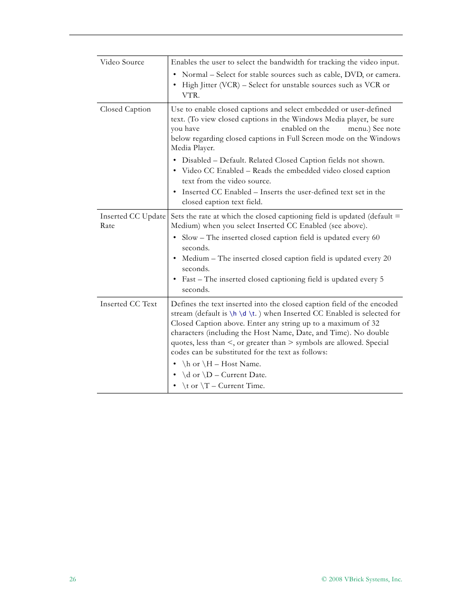 VBrick Systems VBRICK APPLIANCE VB6000 User Manual | Page 36 / 156
