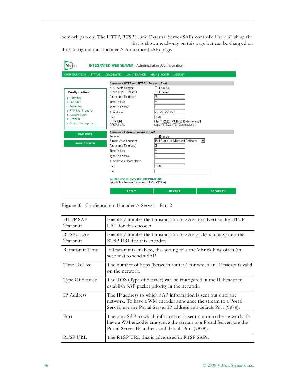 VBrick Systems VBRICK APPLIANCE VB6000 User Manual | Page 56 / 156