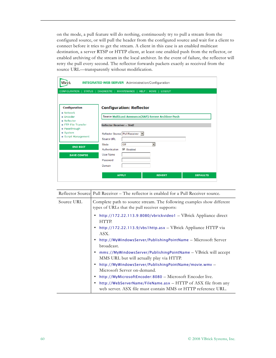 VBrick Systems VBRICK APPLIANCE VB6000 User Manual | Page 70 / 156