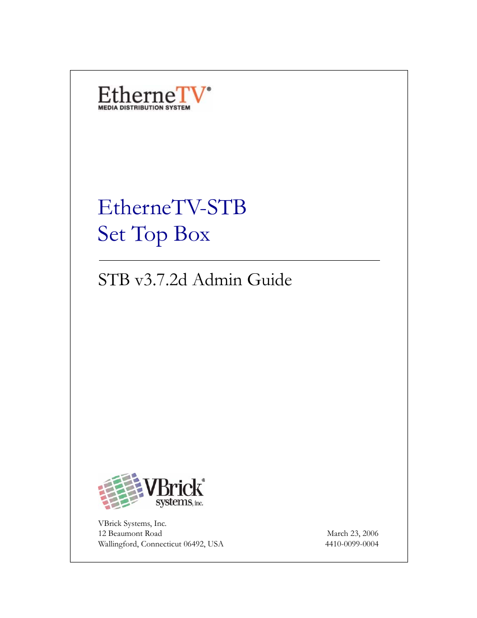 VBrick Systems MPEG-1 User Manual | 58 pages