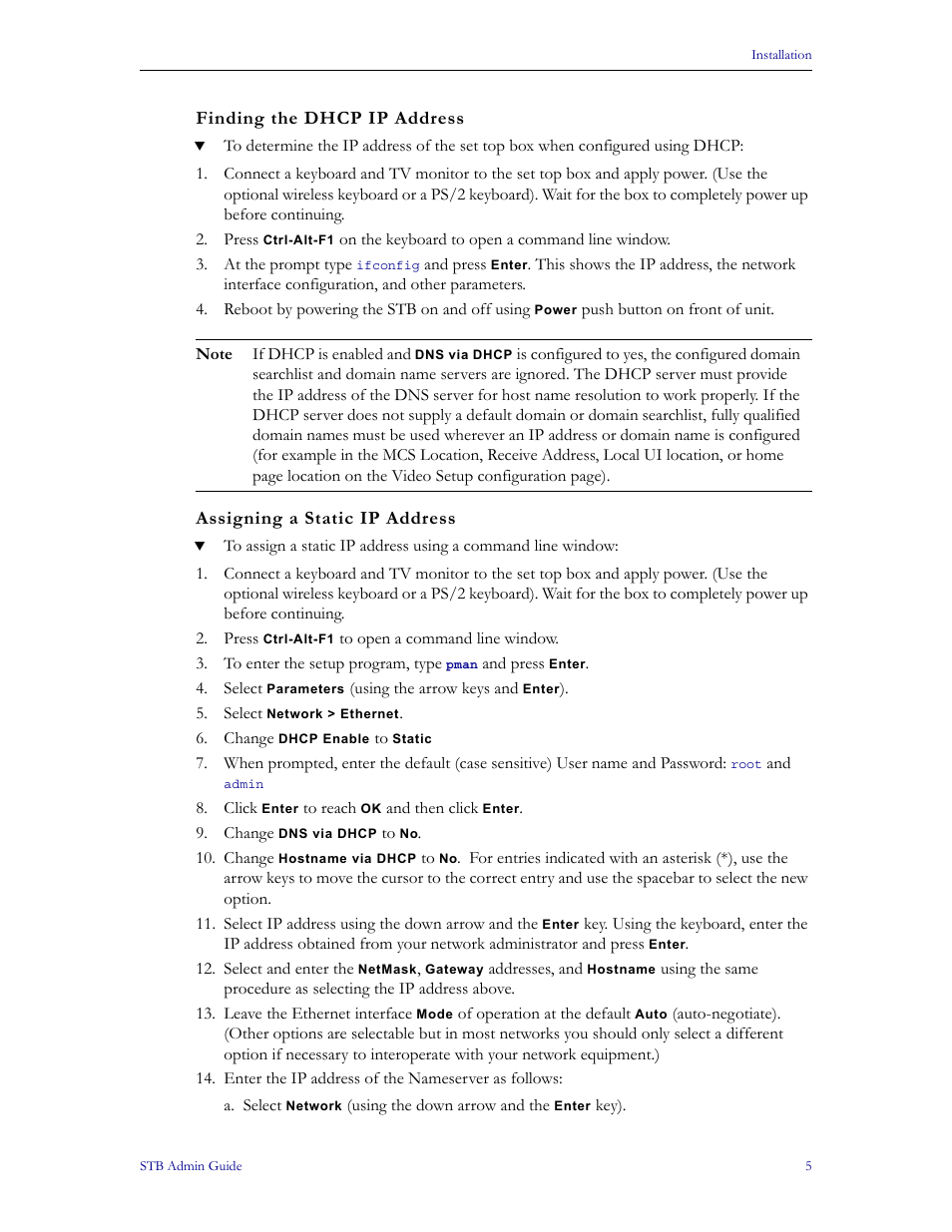 To finding the dhcp ip address, To assigning a static ip address | VBrick Systems MPEG-1 User Manual | Page 11 / 58