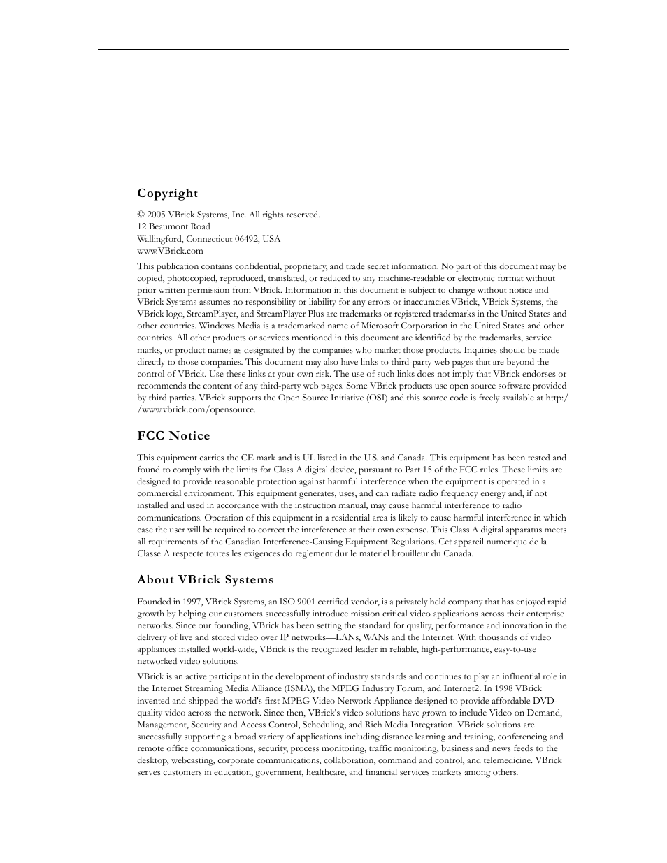 VBrick Systems MPEG-1 User Manual | Page 2 / 58