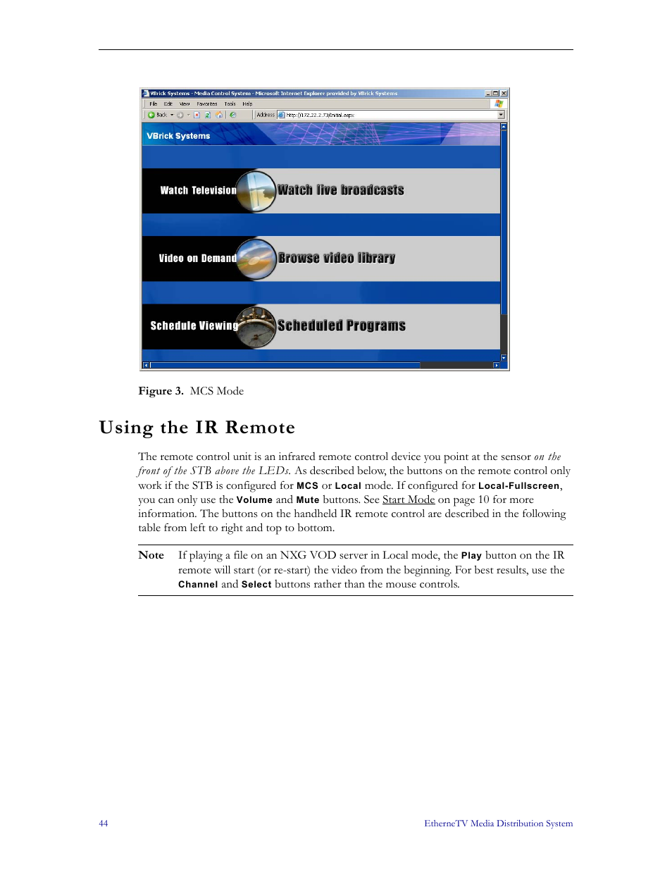 Using the ir remote | VBrick Systems MPEG-1 User Manual | Page 50 / 58