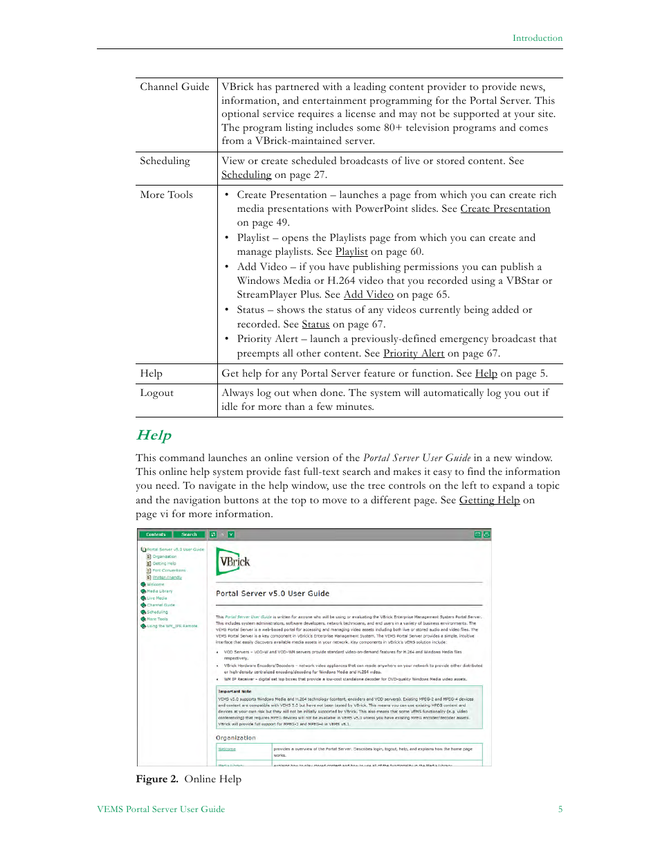 Help | VBrick Systems ENTERPRISE MEDIA SYSTEM V5.0 User Manual | Page 11 / 76