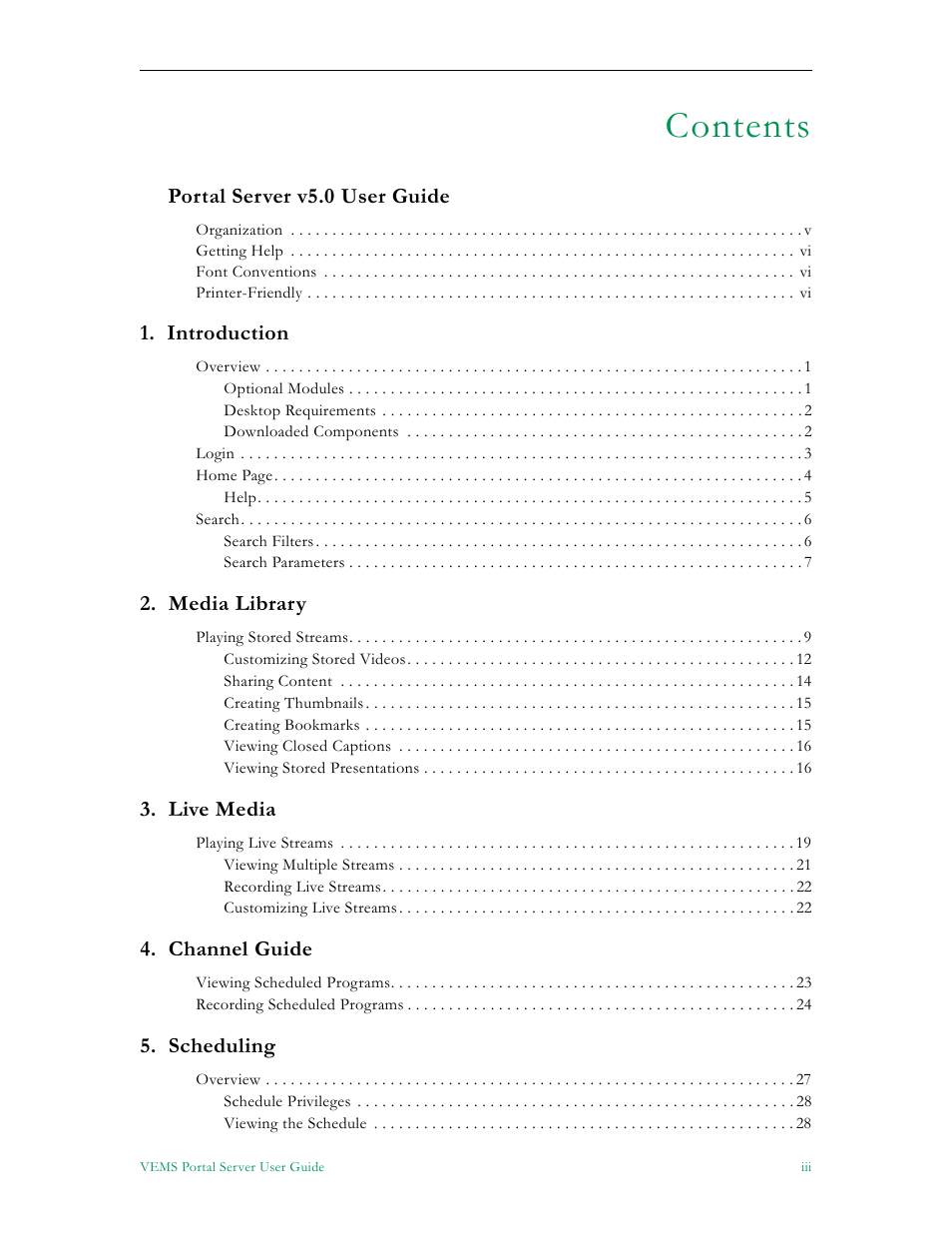 VBrick Systems ENTERPRISE MEDIA SYSTEM V5.0 User Manual | Page 3 / 76