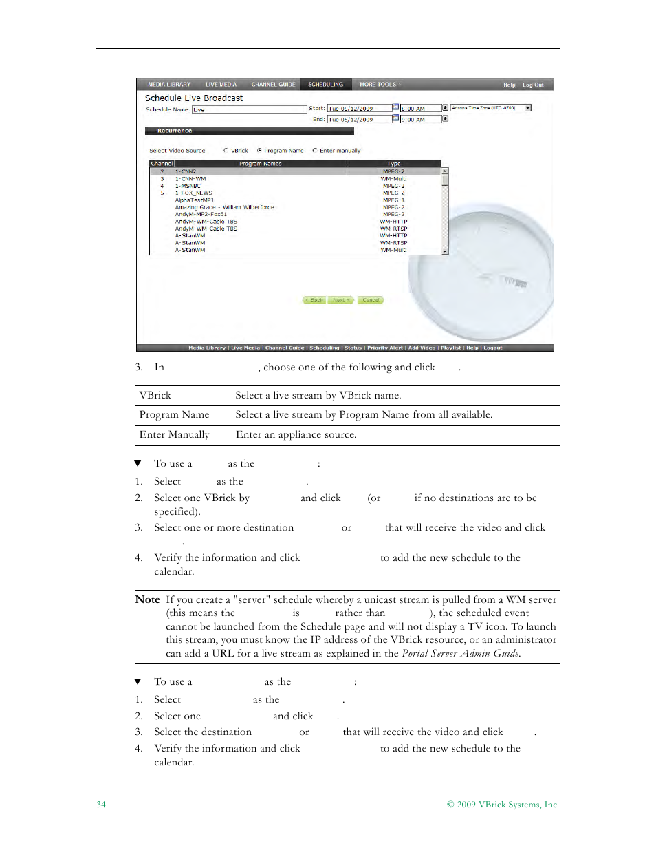 VBrick Systems ENTERPRISE MEDIA SYSTEM V5.0 User Manual | Page 40 / 76