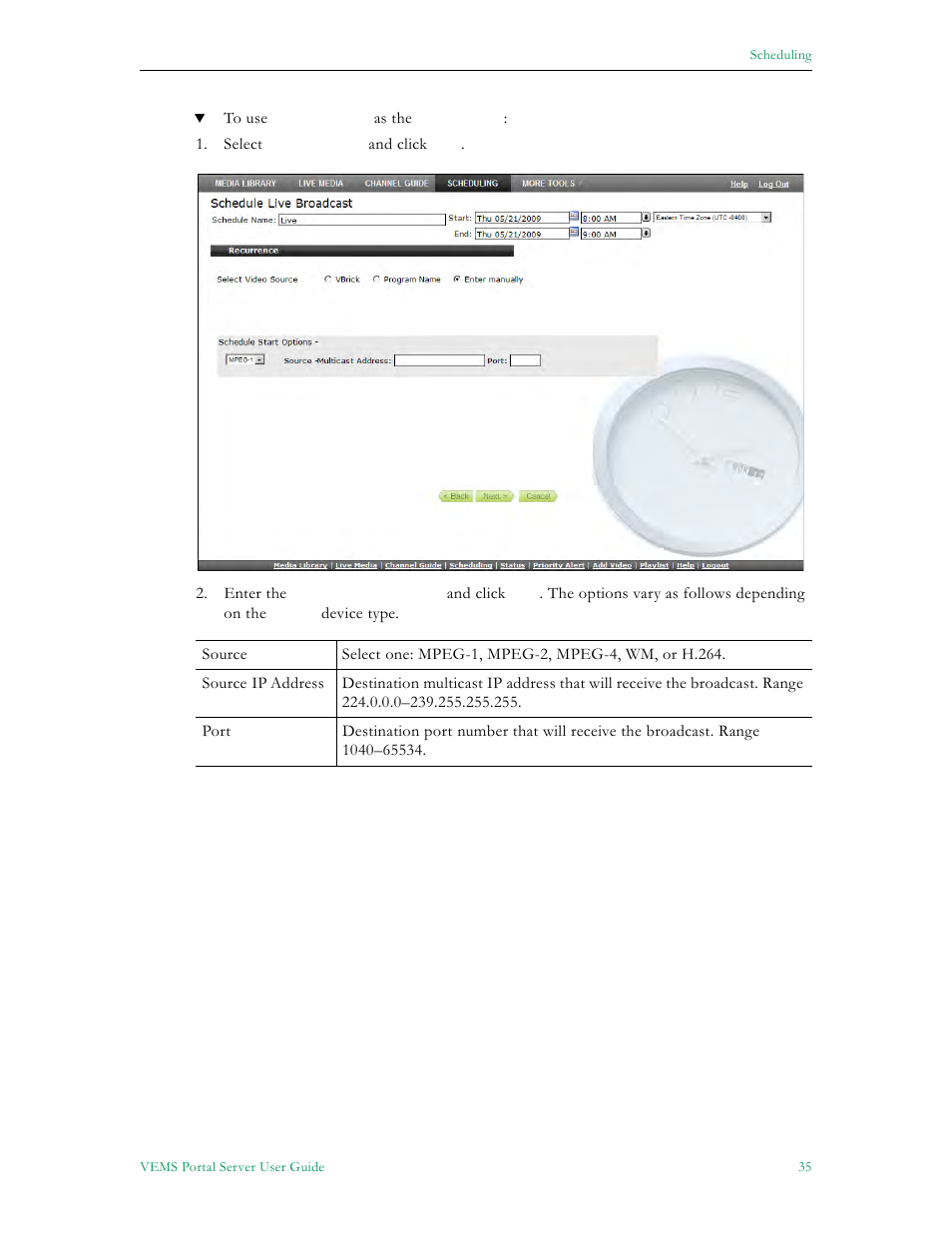 VBrick Systems ENTERPRISE MEDIA SYSTEM V5.0 User Manual | Page 41 / 76