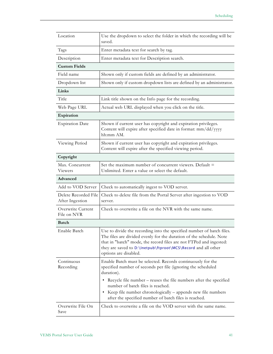 VBrick Systems ENTERPRISE MEDIA SYSTEM V5.0 User Manual | Page 47 / 76