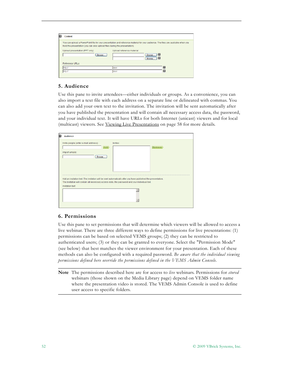 VBrick Systems ENTERPRISE MEDIA SYSTEM V5.0 User Manual | Page 58 / 76